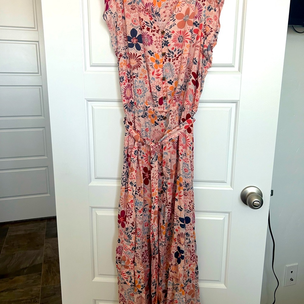 Sonoma pink flowered long dress